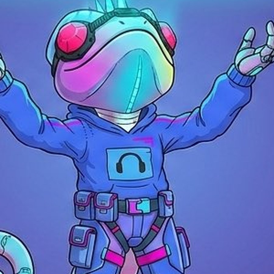 Chameleon mascot — portrait